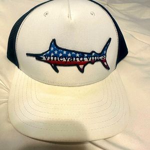 VINEYARD VINES Red White Blue SWORDFISH Fish Whale Hat Cap
